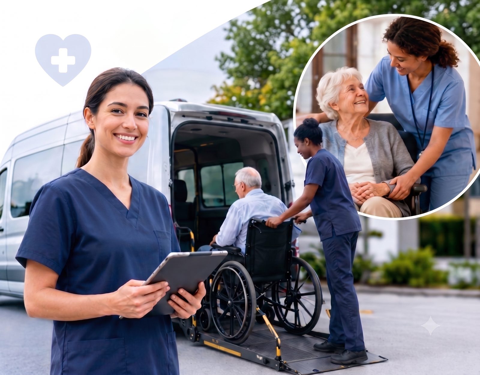 A caregiver supporting a senior client in their home